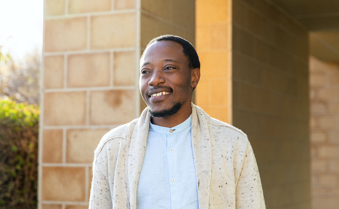 LJI Instructor Jermaine Khumalo, Ph.D., stands in front of the Institute